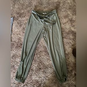 Olive Green Stretchy Jogger Pants